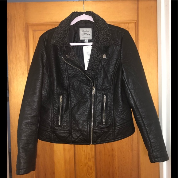 Maralyn & Me Jackets & Blazers - NWT Maralyn & Me Faux Leather Moto Jacket